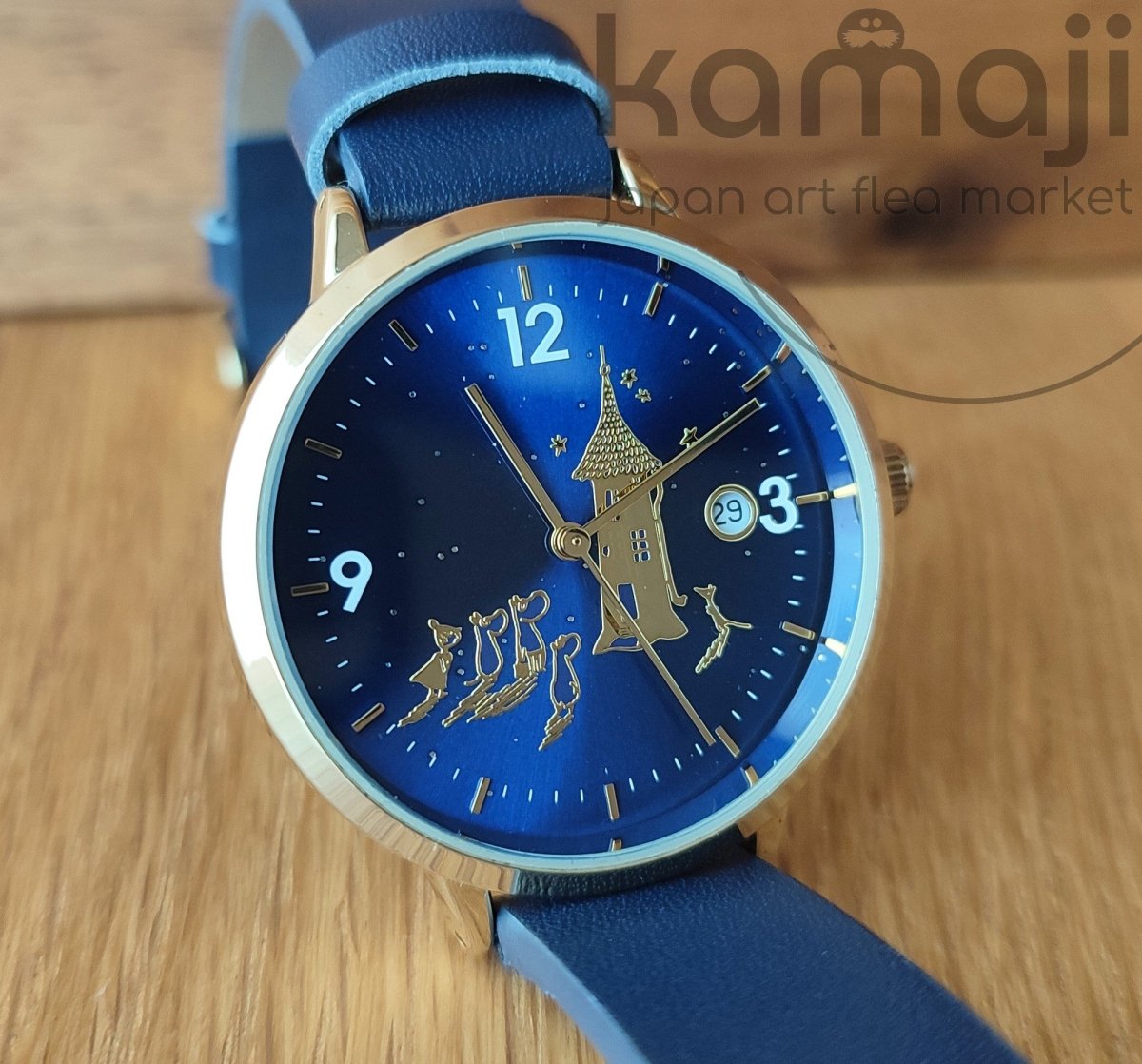 Vintage* Official Moomins Blue-Golden Wrist Watch • Moomintroll, Little My Japanese Watches - Kamaji Market