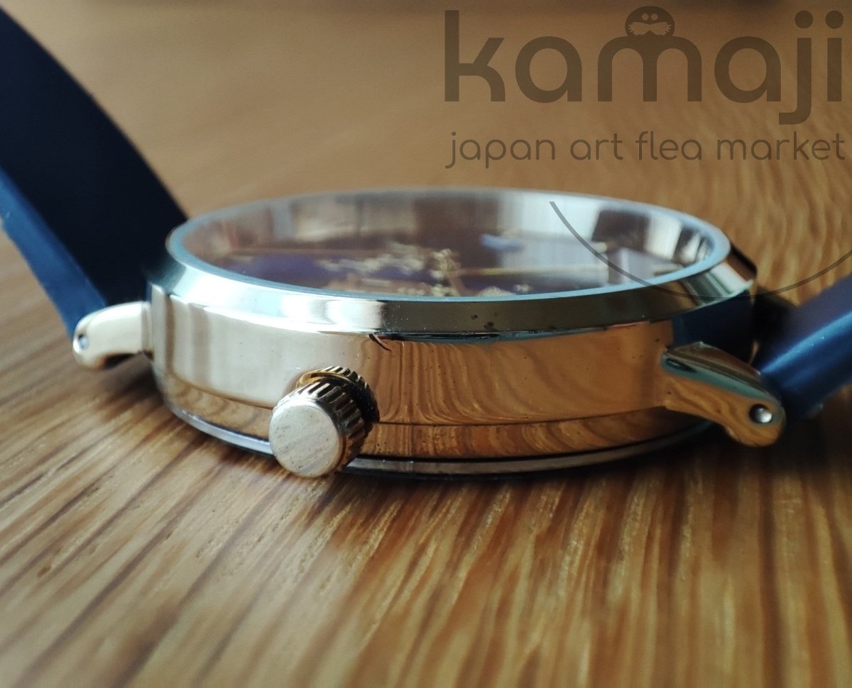 Vintage* Official Moomins Blue-Golden Wrist Watch • Moomintroll, Little My Japanese Watches - Kamaji Market