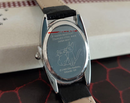 Vintage* Official Studio Ghibli Kikis Delivery Service Wrist Watch with Jiji • Black/White - Kamaji Market