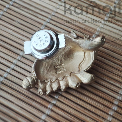 Vintage* Official Studio Ghibli My Neighbor Totoro Silver Lapel Pin/Brooch with Catbus Golden • Cominica - Kamaji Market