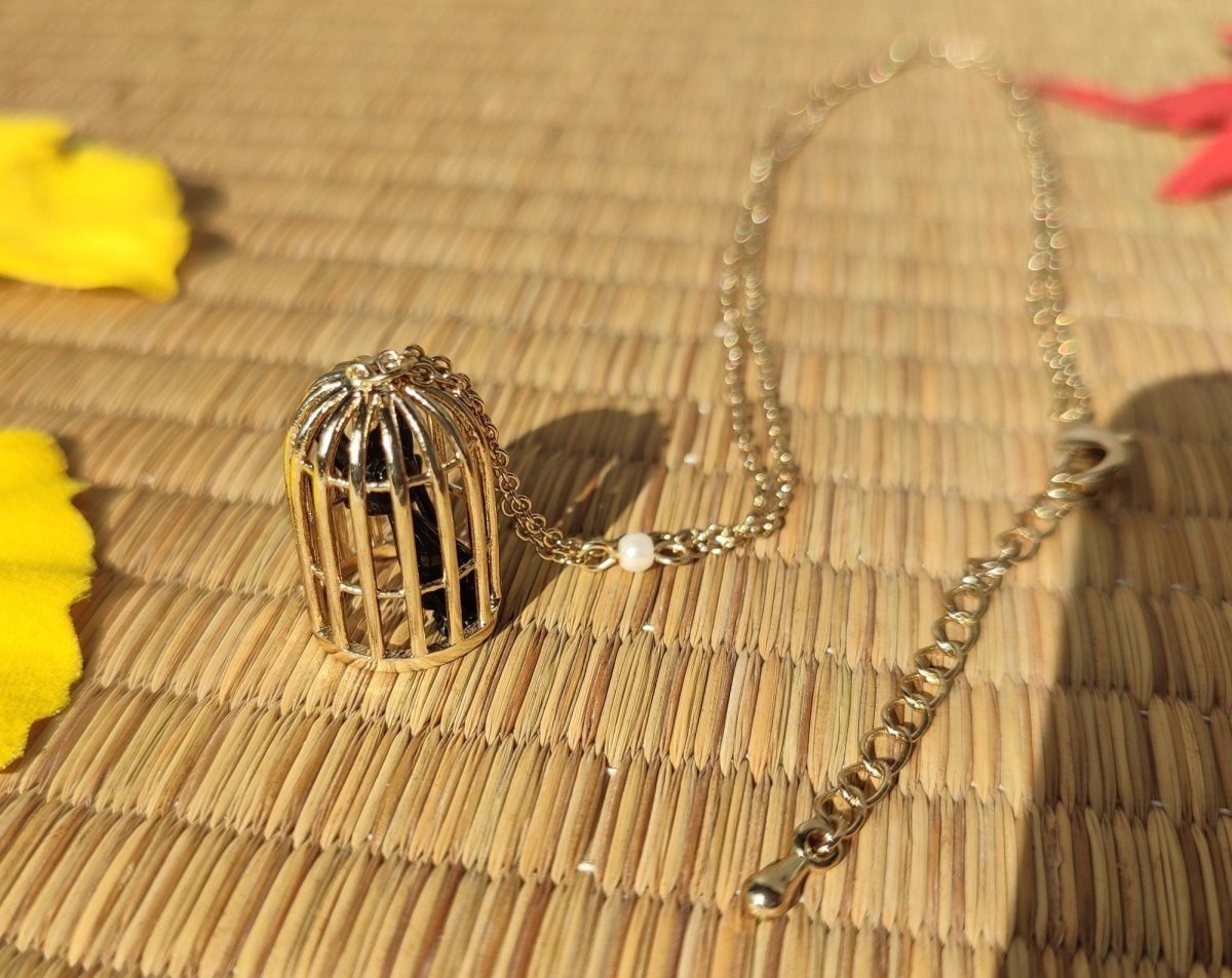 Vintage* Official Studio Ghibli Necklace/Pendant • Kikis Delivery Service Jewelry/Chain • Jiji in a Cage/Gigi - Kamaji Market