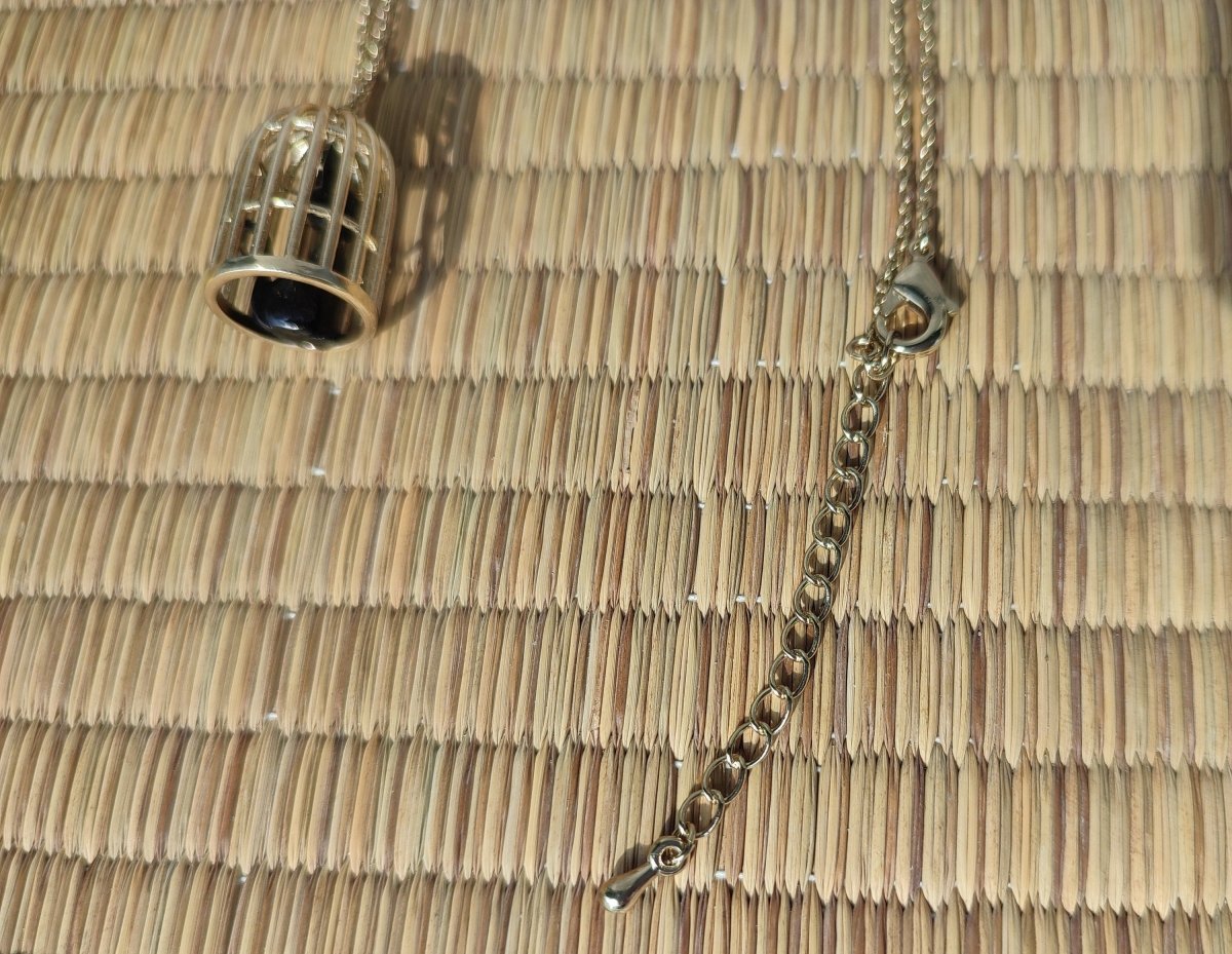 Vintage* Official Studio Ghibli Necklace/Pendant • Kikis Delivery Service Jewelry/Chain • Jiji in a Cage/Gigi - Kamaji Market