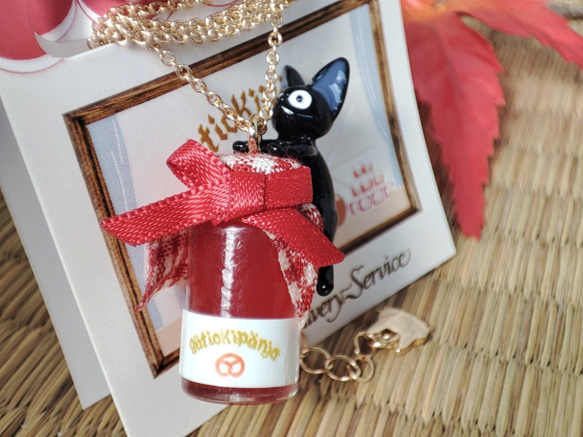 Vintage* Official Studio Ghibli Necklace/Pendant • Kikis Delivery Service Jewelry/Chain • Jiji on a Jar/Gigi - Kamaji Market