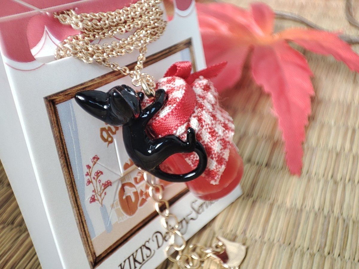 Vintage* Official Studio Ghibli Necklace/Pendant • Kikis Delivery Service Jewelry/Chain • Jiji on a Jar/Gigi - Kamaji Market