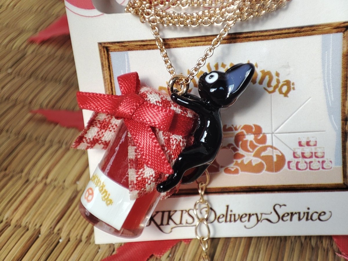 Vintage* Official Studio Ghibli Necklace/Pendant • Kikis Delivery Service Jewelry/Chain • Jiji on a Jar/Gigi - Kamaji Market
