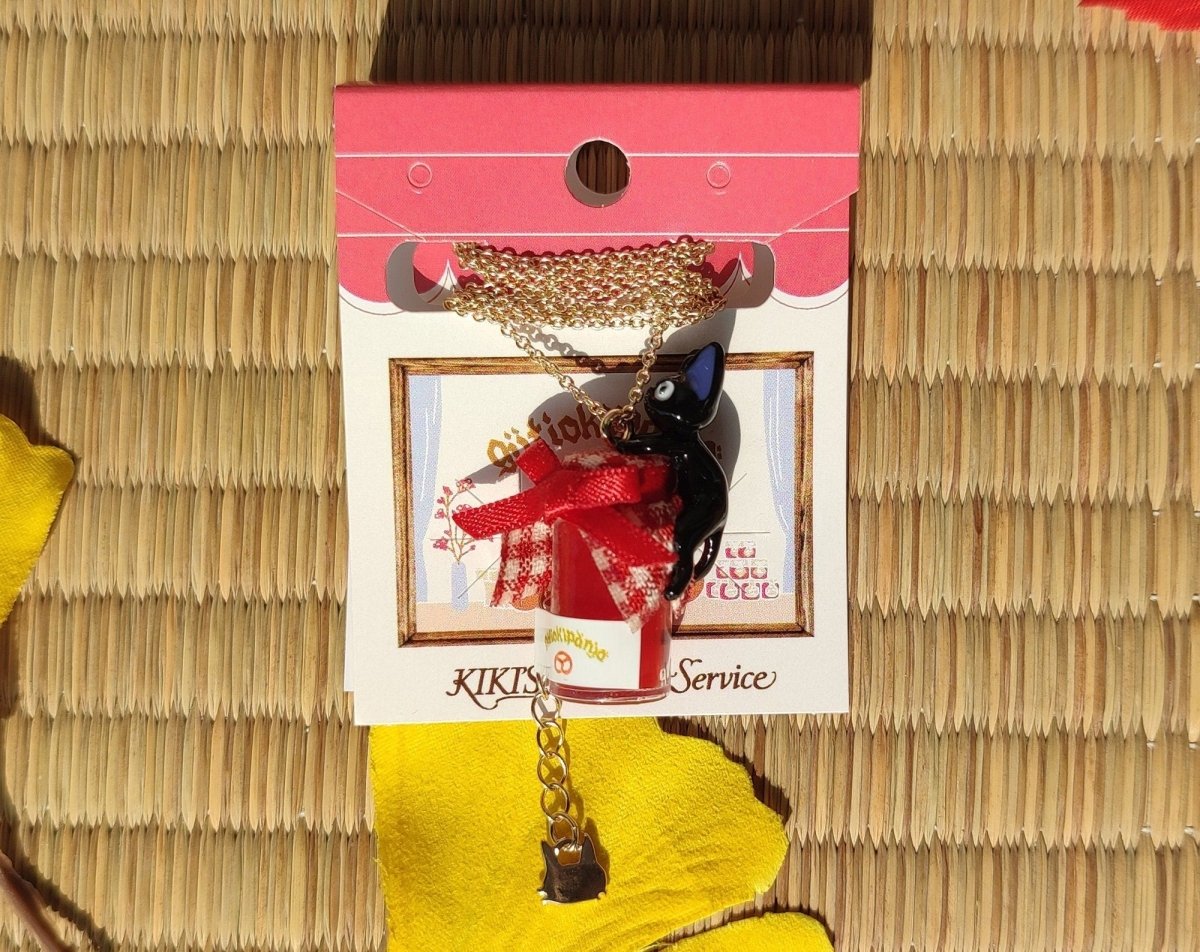 Vintage* Official Studio Ghibli Necklace/Pendant • Kikis Delivery Service Jewelry/Chain • Jiji on a Jar/Gigi - Kamaji Market