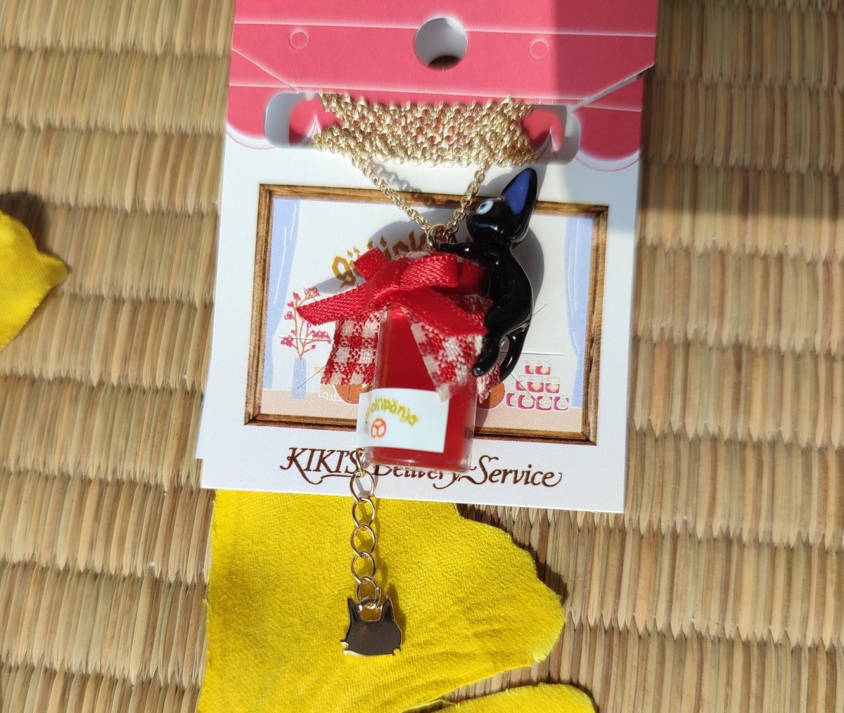 Vintage* Official Studio Ghibli Necklace/Pendant • Kikis Delivery Service Jewelry/Chain • Jiji on a Jar/Gigi - Kamaji Market