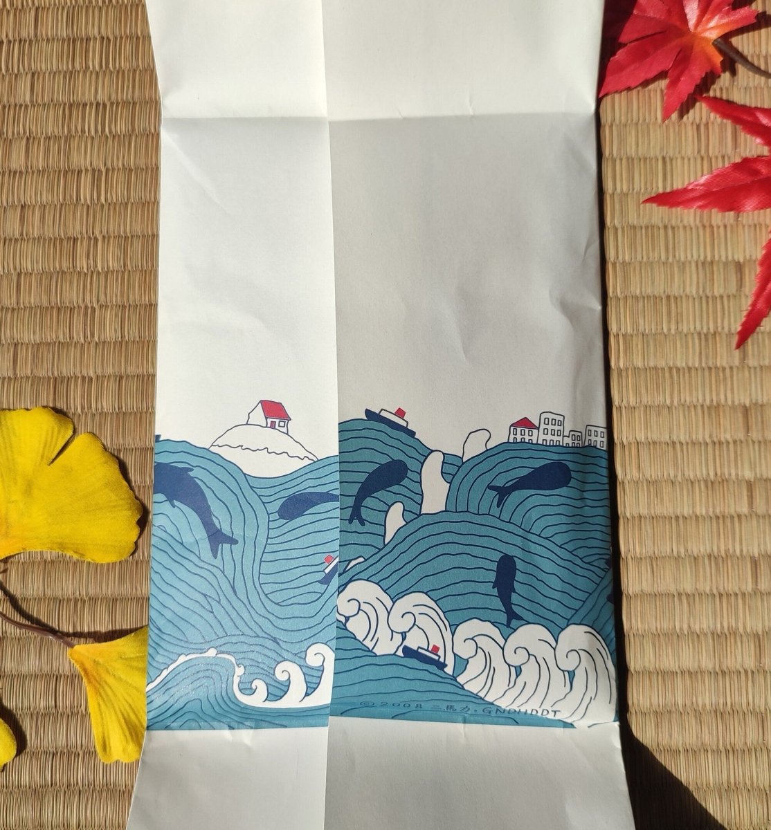 Vintage* Official Studio Ghibli Ponyo Wall Hanging/Tablecloth • Ponyo on the Cliff by the Sea Linen/Cover/Towel/Tapestry/Interior Decor/Gift - Kamaji Market