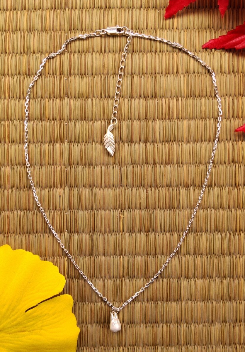 Vintage* Official Studio Ghibli Silver Necklace/Pendant • My Neighbor Totoro Jewelry/Silver Chain • Small Totoro Japanese Anime Gift - Kamaji Market