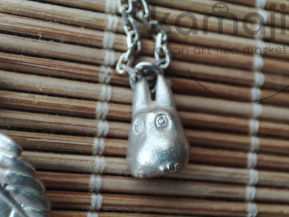 Vintage* Official Studio Ghibli Silver Necklace/Pendant • My Neighbor Totoro Jewelry/Silver Chain • Small Totoro Japanese Anime Gift - Kamaji Market