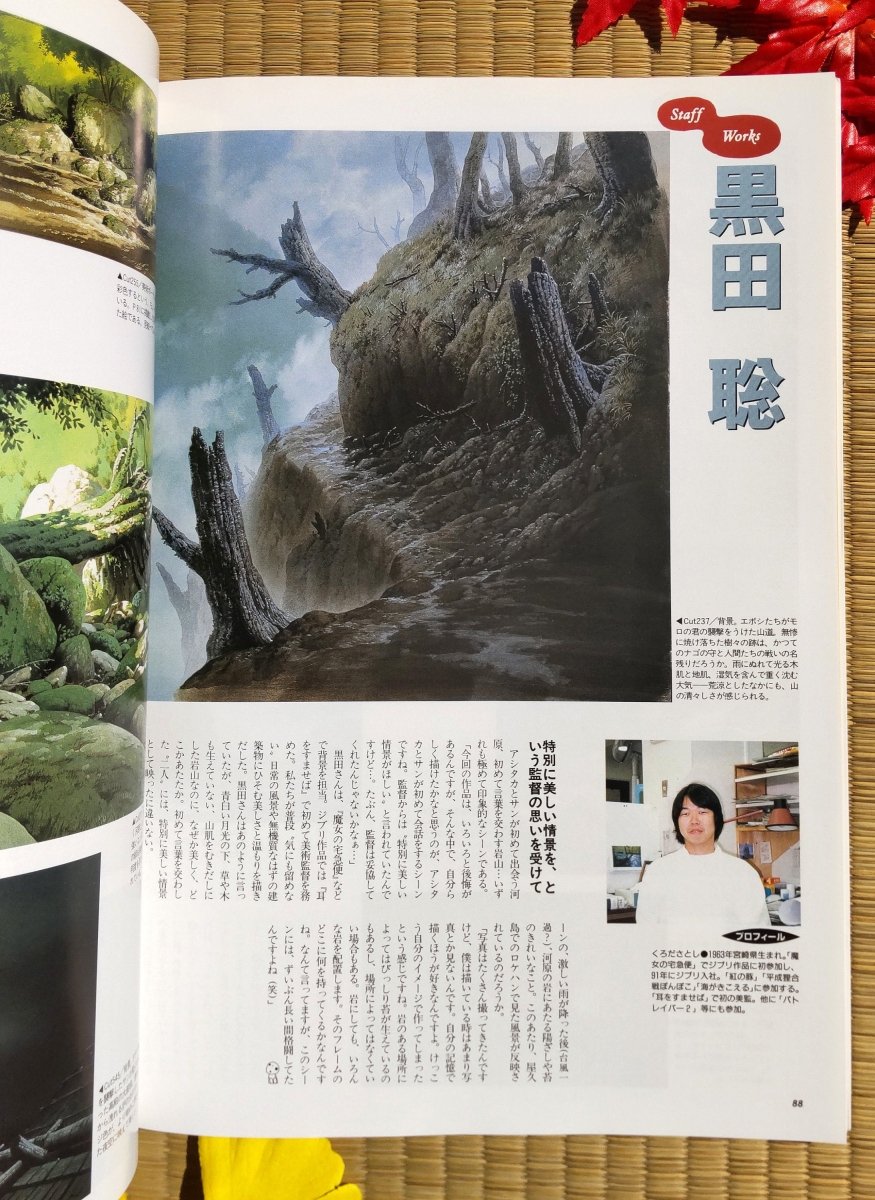 Vintage* Studio Ghibli Mononoke Artbook "Roman Album" • Princess Mononoke Anime Painting Art Book • Official Japanese - Kamaji Market